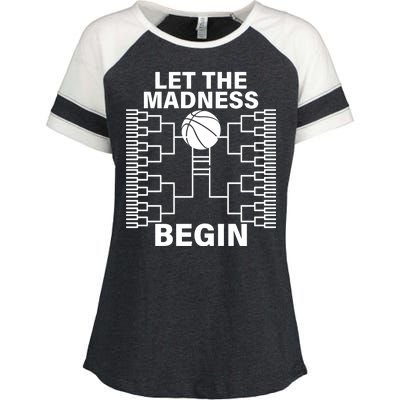 Let The Madness Begin College Basketball Enza Ladies Jersey Colorblock Tee