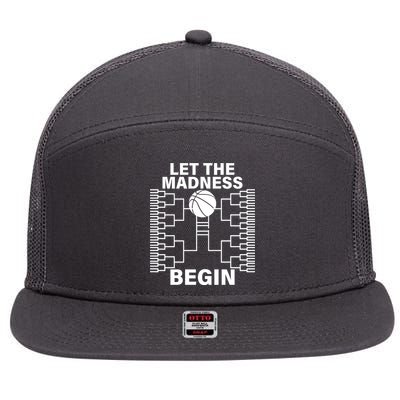 Let The Madness Begin College Basketball 7 Panel Mesh Trucker Snapback Hat