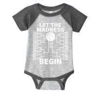Let The Madness Begin College Basketball Infant Baby Jersey Bodysuit