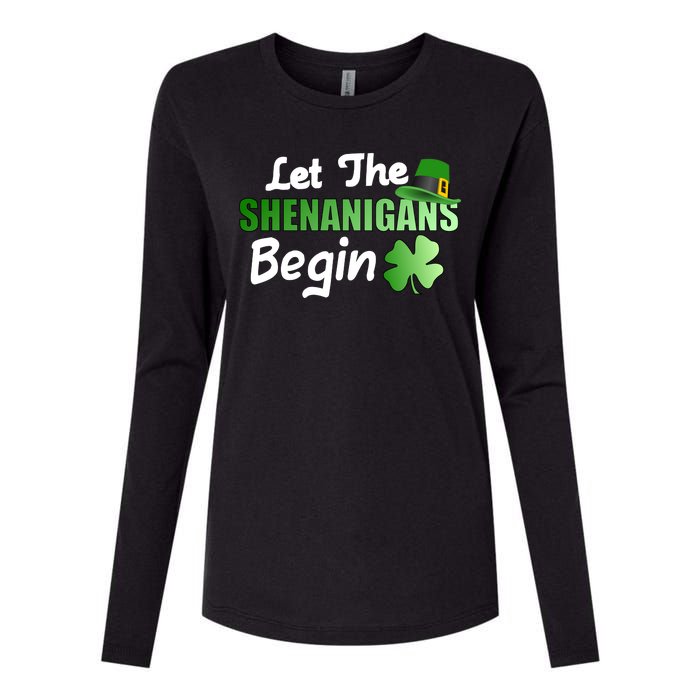 Let The Shenanigans Begin Funny St Patty Womens Cotton Relaxed Long Sleeve T-Shirt