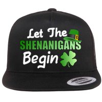 Let The Shenanigans Begin Funny St Patty Flat Bill Trucker Hat