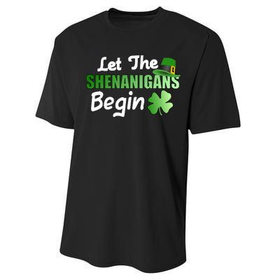 Let The Shenanigans Begin Funny St Patty Performance Sprint T-Shirt