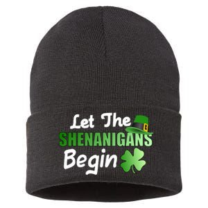 Let The Shenanigans Begin Funny St Patty Sustainable Knit Beanie