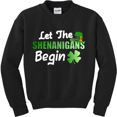 Let The Shenanigans Begin Funny St Patty Kids Sweatshirt