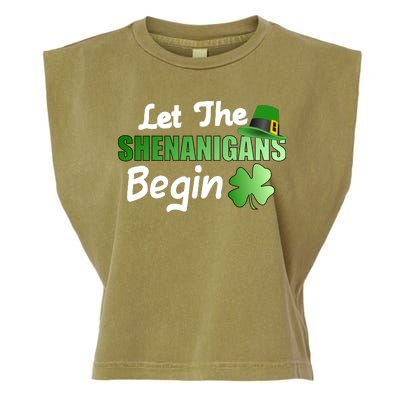 Let The Shenanigans Begin Funny St Patty Garment-Dyed Women's Muscle Tee