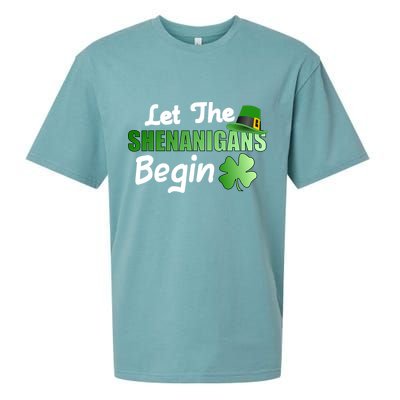Let The Shenanigans Begin Funny St Patty Sueded Cloud Jersey T-Shirt