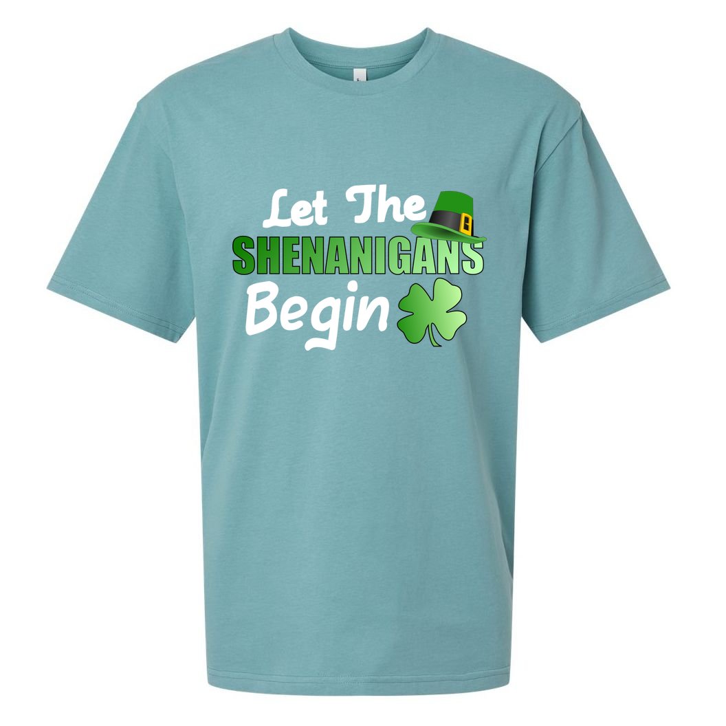Let The Shenanigans Begin Funny St Patty Sueded Cloud Jersey T-Shirt