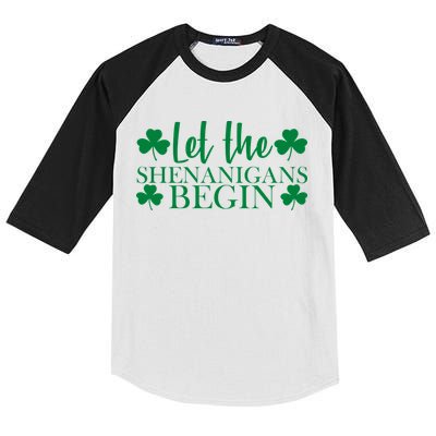 Let The Shenanigans BeginSt Pattys Day Party Kids Colorblock Raglan Jersey