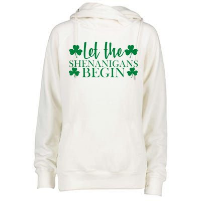 Let The Shenanigans BeginSt Pattys Day Party Womens Funnel Neck Pullover Hood