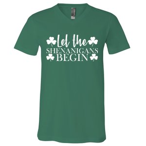 Let The Shenanigans BeginSt Pattys Day Party V-Neck T-Shirt