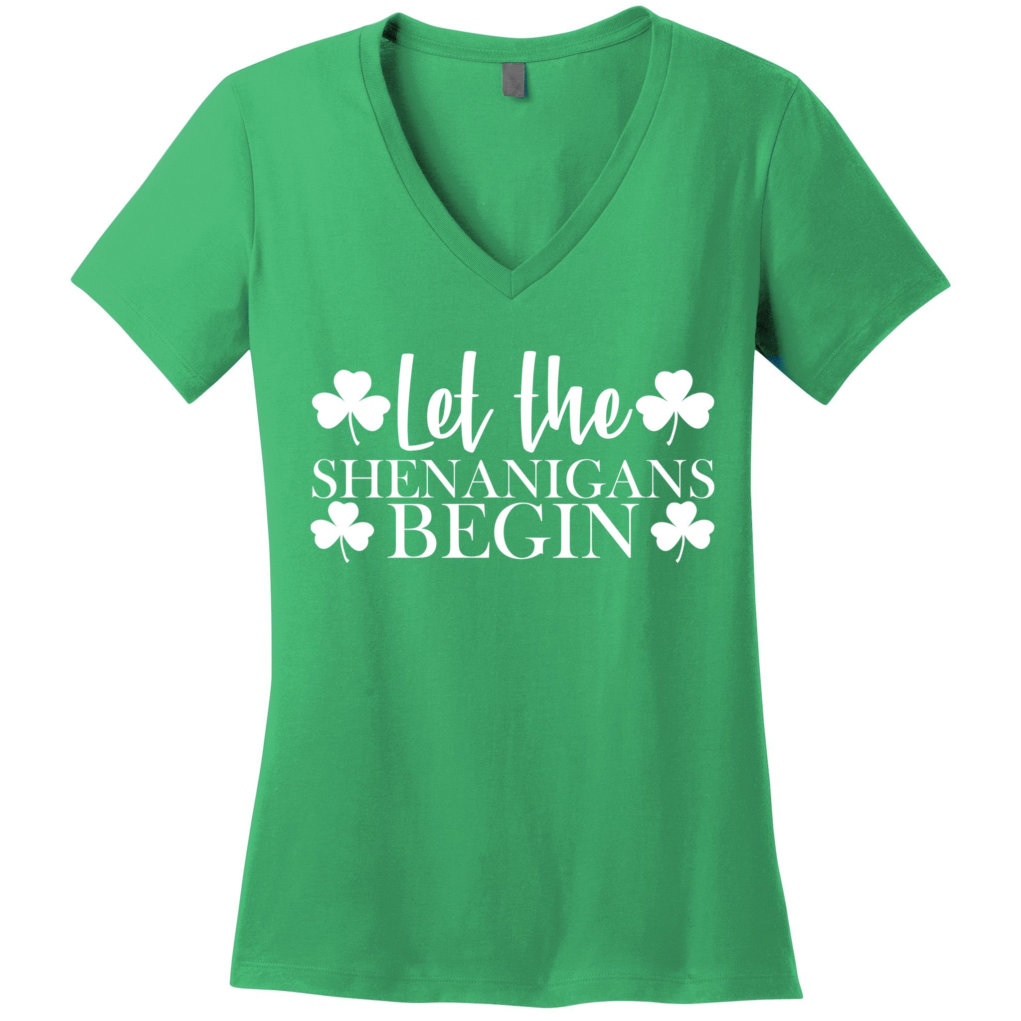 Let The Shenanigans BeginSt Pattys Day Party Women's V-Neck T-Shirt