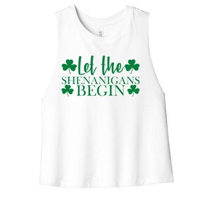 Let The Shenanigans BeginSt Pattys Day Party Women's Racerback Cropped Tank