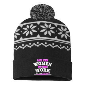 Let The Women Do the Work True Crime Obsessed USA-Made Snowflake Beanie