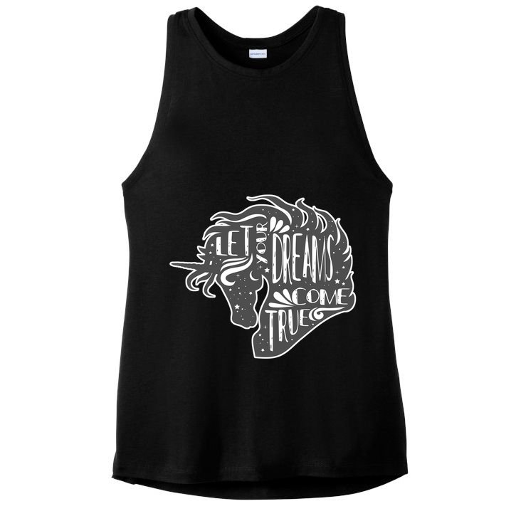 Let Your Dreams Come True Unicorn Ladies PosiCharge Tri-Blend Wicking Tank