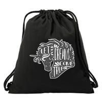 Let Your Dreams Come True Unicorn Drawstring Bag