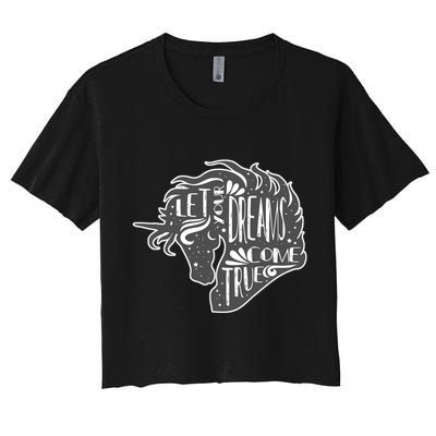 Let Your Dreams Come True Unicorn Crop Top