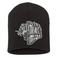 Let Your Dreams Come True Unicorn Short Acrylic Beanie