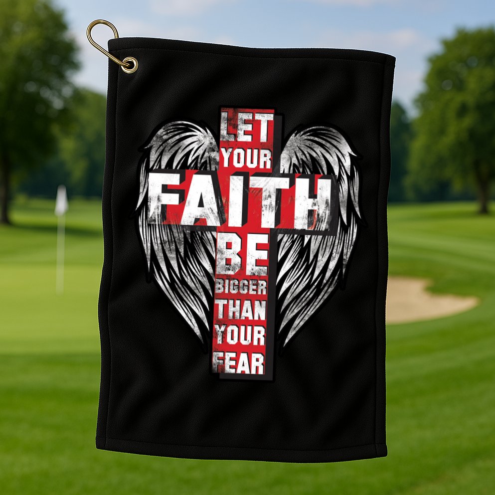 Let Your Faith Be Bigger Than Your Fear Golf Towel