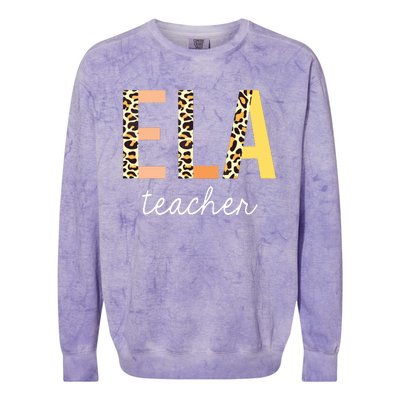 Leopard ELA Teacher English Language Arts Teacher Colorblast Crewneck Sweatshirt