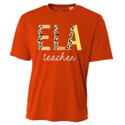 Leopard ELA Teacher English Language Arts Teacher Cooling Performance Crew T-Shirt