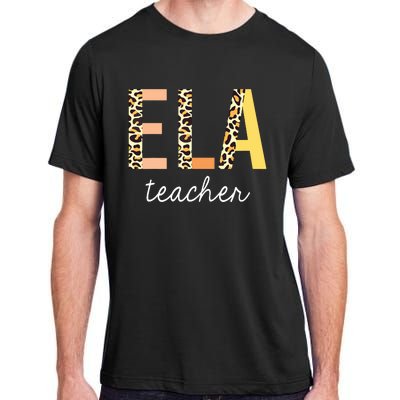 Leopard ELA Teacher English Language Arts Teacher Adult ChromaSoft Performance T-Shirt