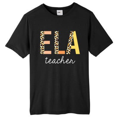 Leopard ELA Teacher English Language Arts Teacher Tall Fusion ChromaSoft Performance T-Shirt