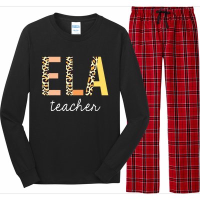 Leopard ELA Teacher English Language Arts Teacher Long Sleeve Pajama Set