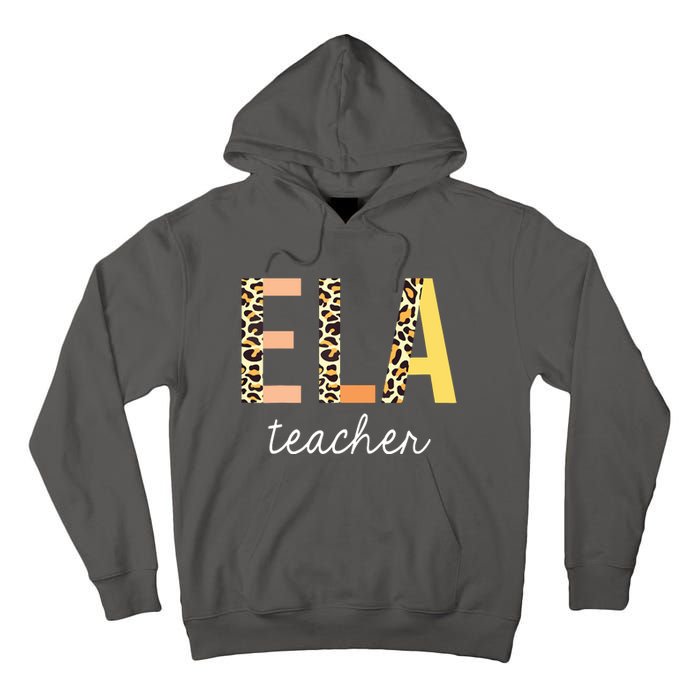 Leopard ELA Teacher English Language Arts Teacher Tall Hoodie