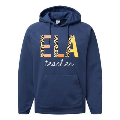 Leopard ELA Teacher English Language Arts Teacher Performance Fleece Hoodie