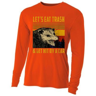 LetS Eat Trash And Get Hit By A Car Vintage Opossum Cooling Performance Long Sleeve Crew