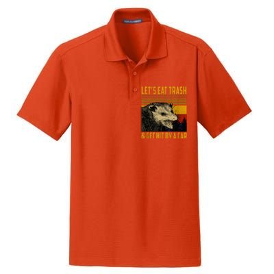 LetS Eat Trash And Get Hit By A Car Vintage Opossum Dry Zone Grid Polo