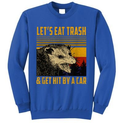 LetS Eat Trash And Get Hit By A Car Vintage Opossum Sweatshirt