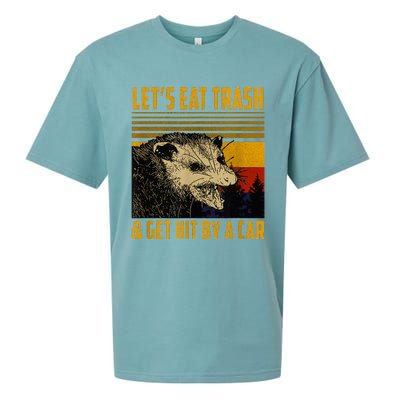 LetS Eat Trash And Get Hit By A Car Vintage Opossum Sueded Cloud Jersey T-Shirt