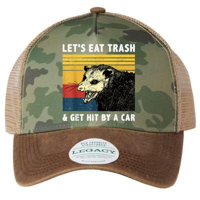 Let's Eat Trash & Get Hit By A Car Opossum Vintage Legacy Tie Dye Trucker Hat