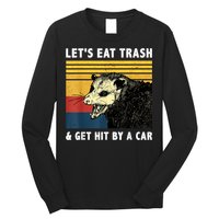 Let's Eat Trash & Get Hit By A Car Opossum Vintage Long Sleeve Shirt