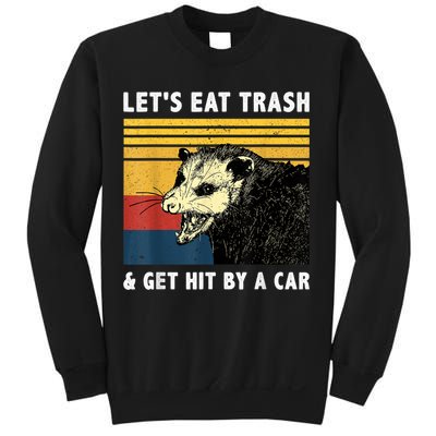 Let's Eat Trash & Get Hit By A Car Opossum Vintage Sweatshirt
