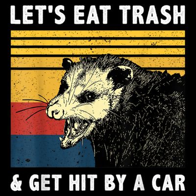 Let's Eat Trash & Get Hit By A Car Opossum Vintage T-Shirt