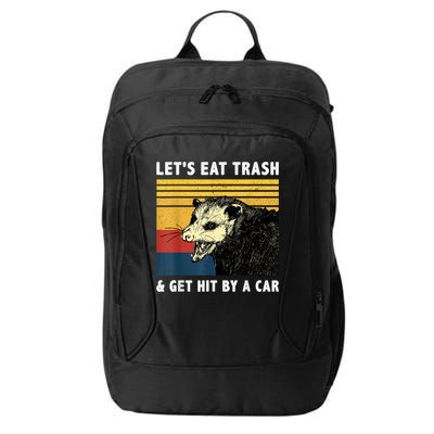 Let's Eat Trash & Get Hit By A Car Opossum Vintage City Backpack