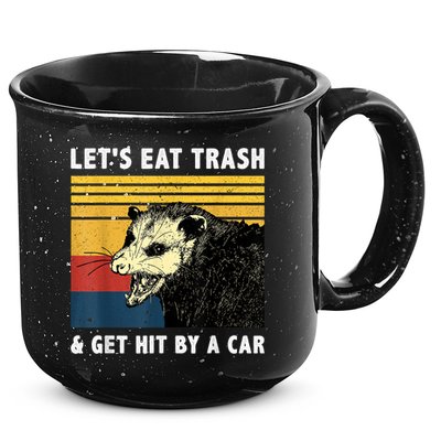 Let's Eat Trash & Get Hit By A Car Opossum Vintage 15oz Campfire Ceramic Mug