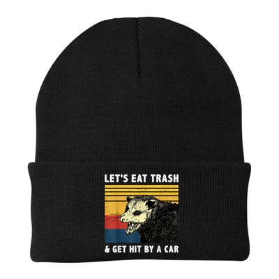 Let's Eat Trash & Get Hit By A Car Opossum Vintage Beanie