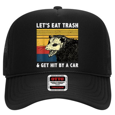 Let's Eat Trash & Get Hit By A Car Opossum Vintage Trucker Hat