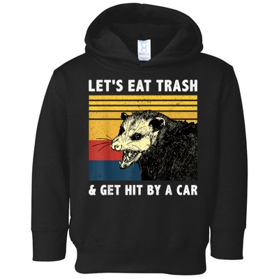 Let's Eat Trash & Get Hit By A Car Opossum Vintage Toddler Hoodie