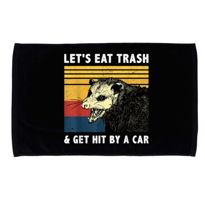 Let's Eat Trash & Get Hit By A Car Opossum Vintage Microfiber Hand Towel