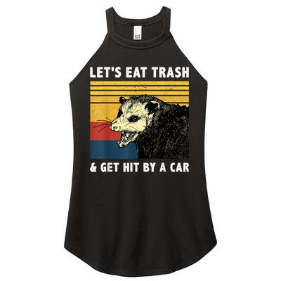 Let's Eat Trash & Get Hit By A Car Opossum Vintage Women's Perfect Tri Rocker Tank