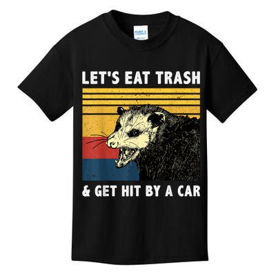Let's Eat Trash & Get Hit By A Car Opossum Vintage Kids T-Shirt