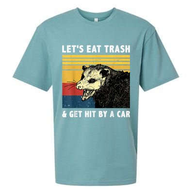 Let's Eat Trash & Get Hit By A Car Opossum Vintage Sueded Cloud Jersey T-Shirt