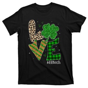 Love ER Tech Life Leopard Print Tech Saint Patrick's Day T-Shirt