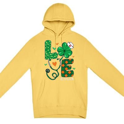 Love ER Tech Life Leopard Shamrock Saint Patrick's Day Premium Pullover Hoodie