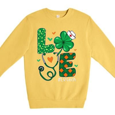 Love ER Tech Life Leopard Shamrock Saint Patrick's Day Premium Crewneck Sweatshirt