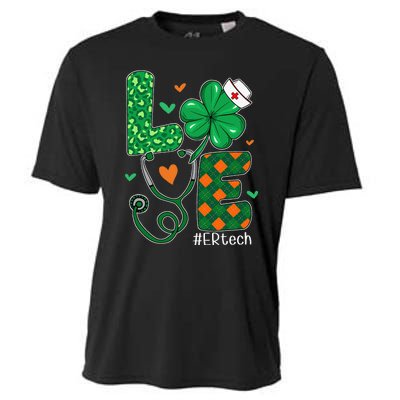 Love ER Tech Life Leopard Shamrock Saint Patrick's Day Cooling Performance Crew T-Shirt